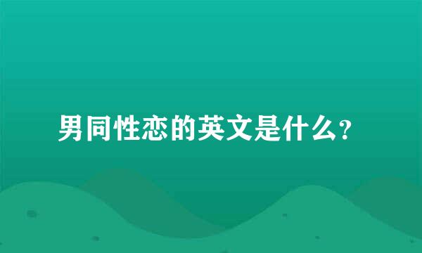 男同性恋的英文是什么？
