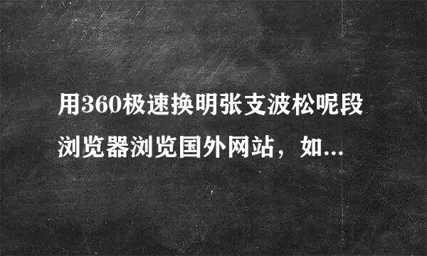 用360极速换明张支波松呢段浏览器浏览国外网站，如何设定翻译。用谷歌浏览器可以，但不稳定。
