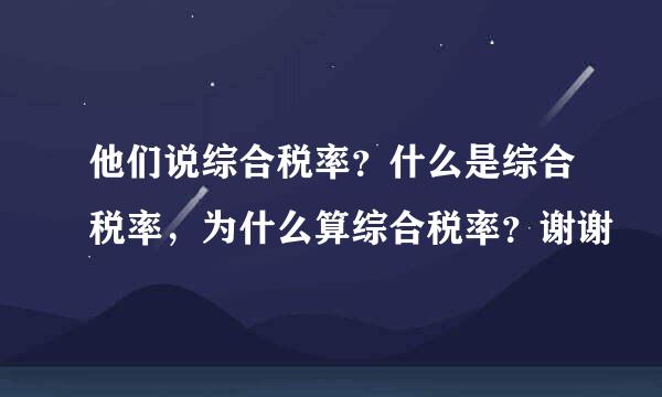 他们说综合税率？什么是综合税率，为什么算综合税率？谢谢