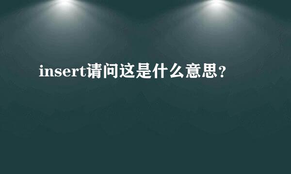 insert请问这是什么意思？