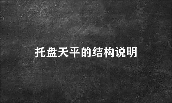 托盘天平的结构说明