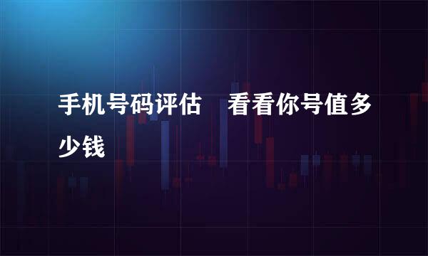 手机号码评估 看看你号值多少钱