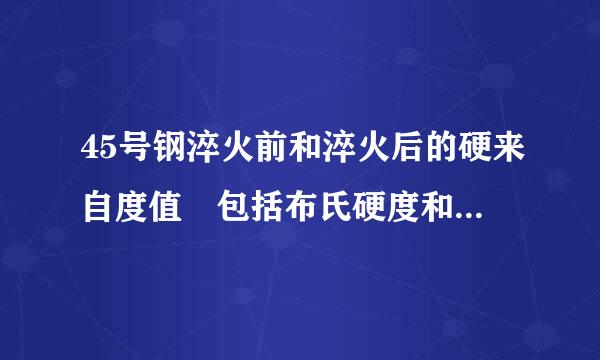 45号钢淬火前和淬火后的硬来自度值 包括布氏硬度和洛氏硬度