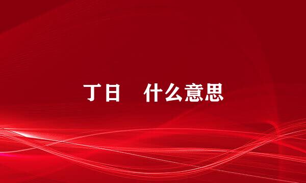 丁日 什么意思