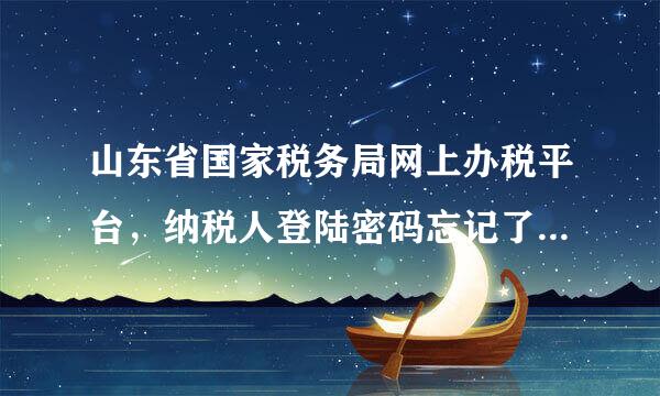 山东省国家税务局网上办税平台，纳税人登陆密码忘记了。怎么才能找回来！