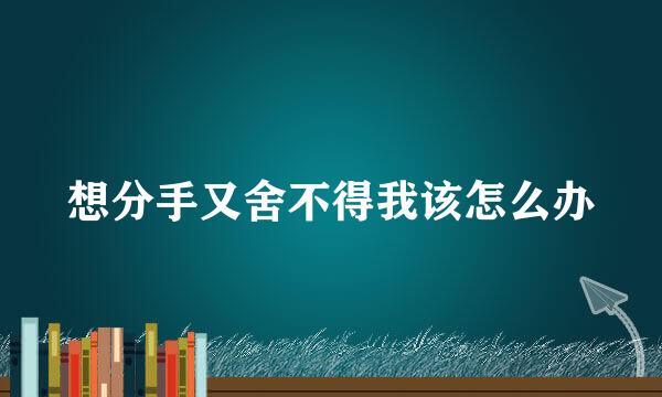 想分手又舍不得我该怎么办
