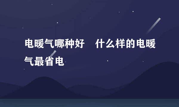 电暖气哪种好 什么样的电暖气最省电