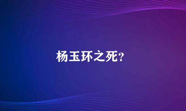 杨玉环之死？