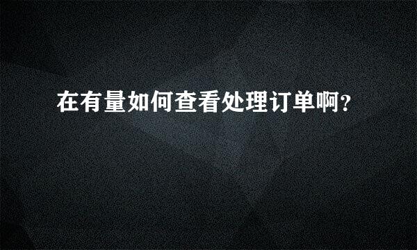 在有量如何查看处理订单啊？