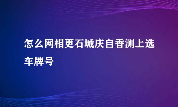 怎么网相更石城庆自香测上选车牌号