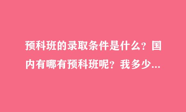 预科班的录取条件是什么？国内有哪有预科班呢？我多少名额阿？