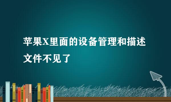 苹果X里面的设备管理和描述文件不见了