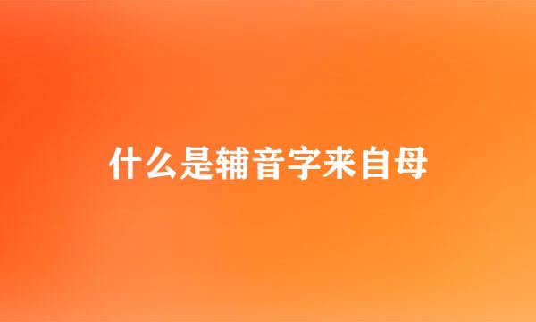 什么是辅音字来自母