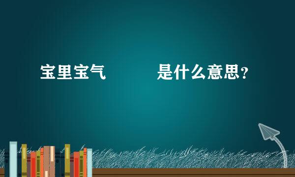 宝里宝气   是什么意思？