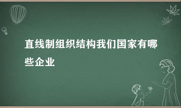 直线制组织结构我们国家有哪些企业
