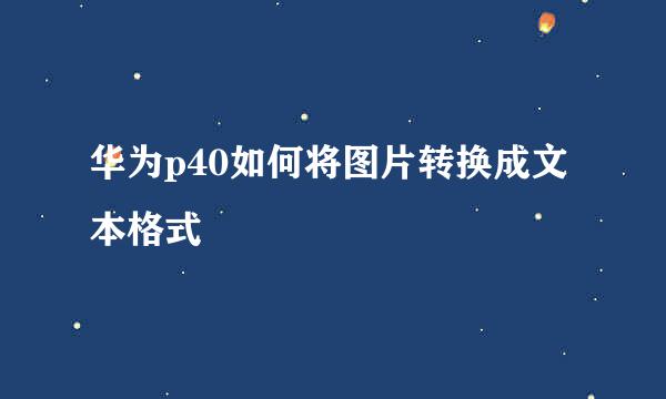 华为p40如何将图片转换成文本格式