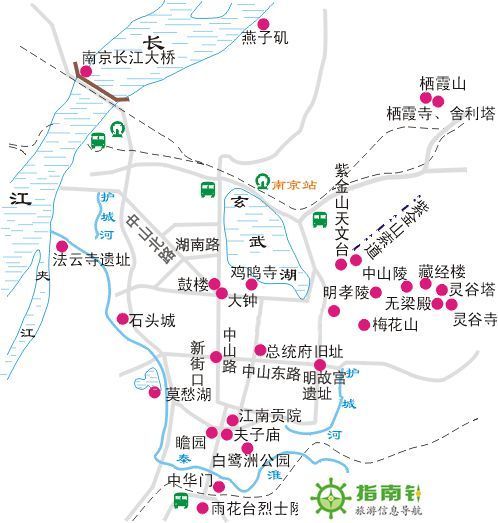 南京旅游景点路线（附一张公交线路图）