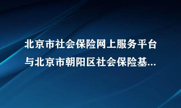 北京市社会保险网上服务平台与北京市朝阳区社会保险基金管理中心有什么区别