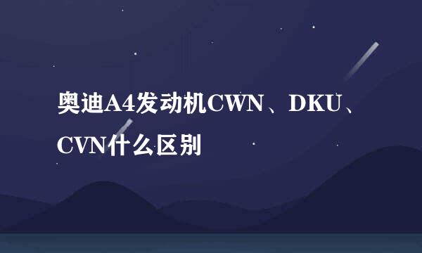奥迪A4发动机CWN、DKU、CVN什么区别