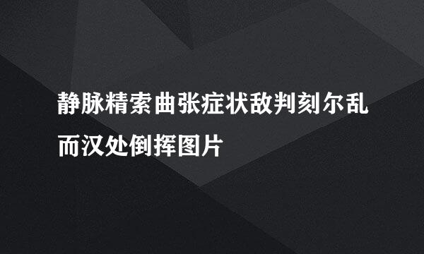 静脉精索曲张症状敌判刻尔乱而汉处倒挥图片