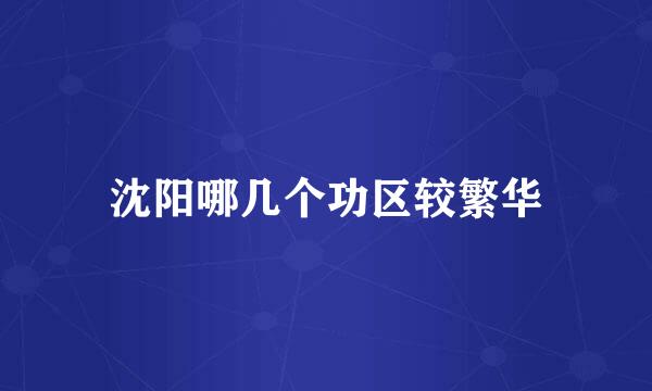 沈阳哪几个功区较繁华