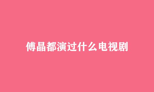 傅晶都演过什么电视剧