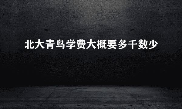 北大青鸟学费大概要多千数少