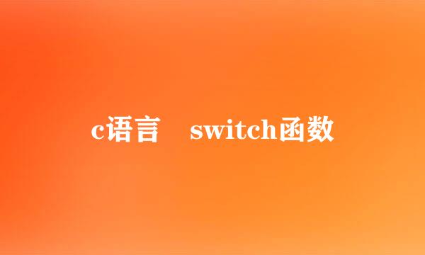 c语言 switch函数