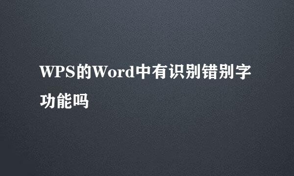WPS的Word中有识别错别字功能吗