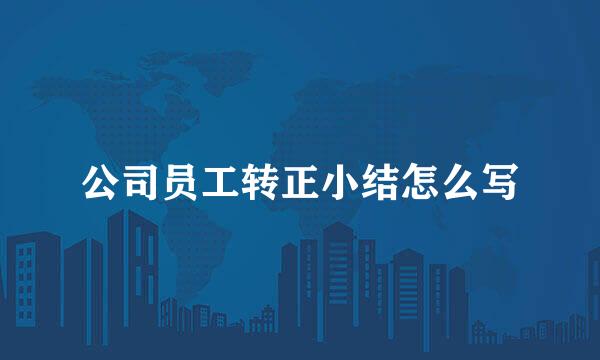 公司员工转正小结怎么写