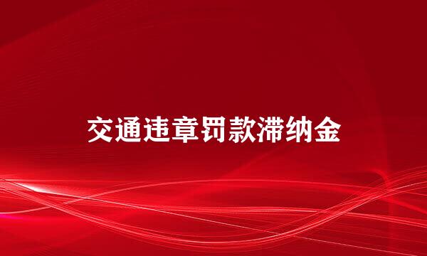 交通违章罚款滞纳金