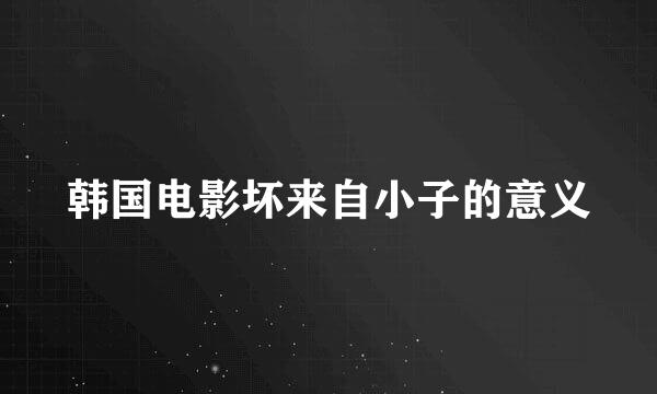 韩国电影坏来自小子的意义