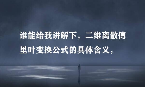谁能给我讲解下，二维离散傅里叶变换公式的具体含义，