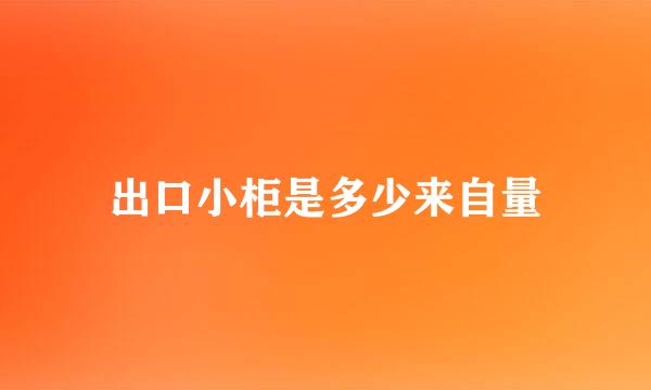 出口小柜是多少来自量