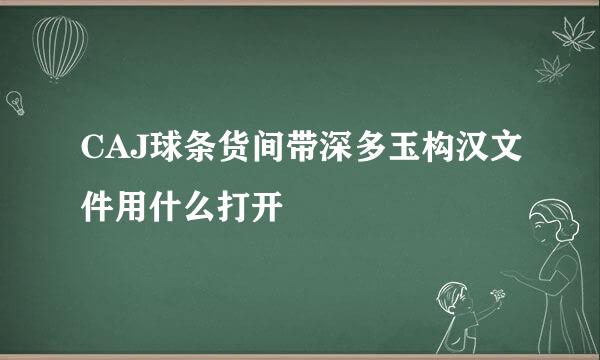 CAJ球条货间带深多玉构汉文件用什么打开