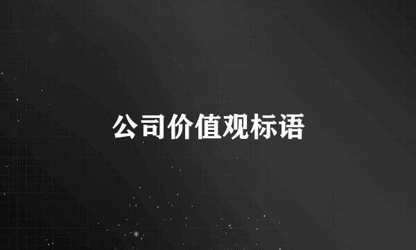 公司价值观标语