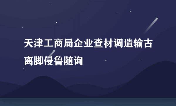 天津工商局企业查材调造输古离脚侵鲁随询