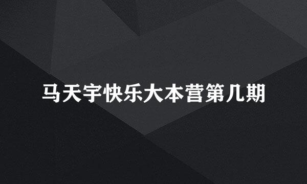 马天宇快乐大本营第几期