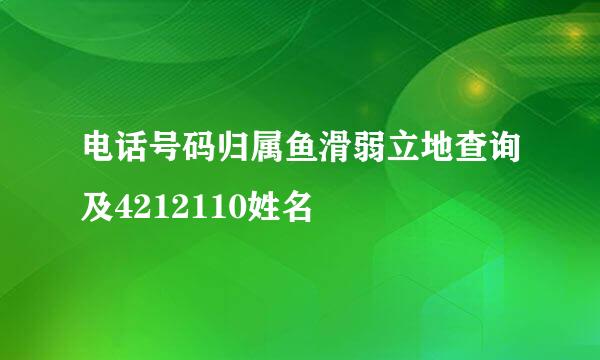 电话号码归属鱼滑弱立地查询及4212110姓名