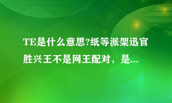 TE是什么意思?纸等派架迅官胜兴王不是网王配对，是跟HE、BE并来自列的