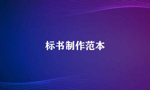 标书制作范本