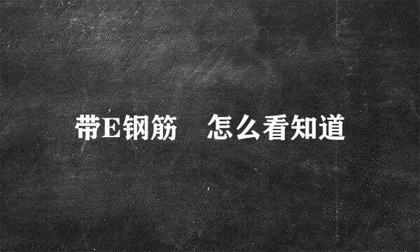 带E钢筋 怎么看知道