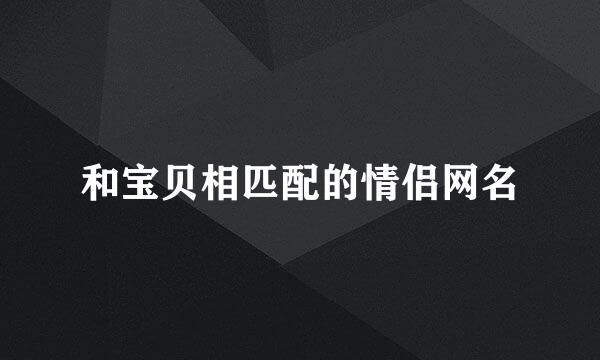 和宝贝相匹配的情侣网名