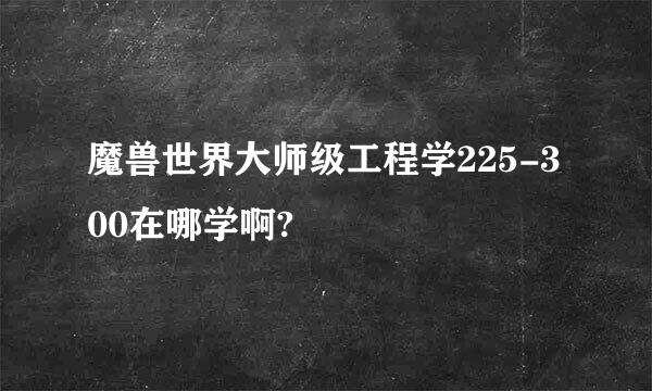 魔兽世界大师级工程学225-300在哪学啊?