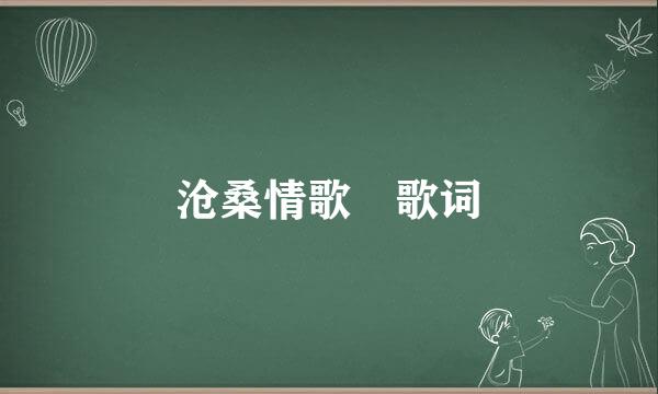 沧桑情歌 歌词