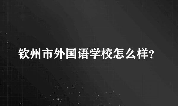 钦州市外国语学校怎么样？