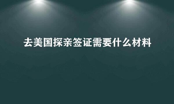 去美国探亲签证需要什么材料
