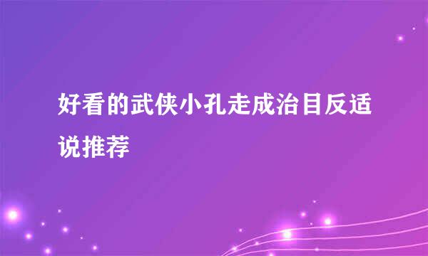 好看的武侠小孔走成治目反适说推荐