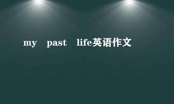 my past life英语作文