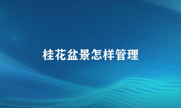 桂花盆景怎样管理